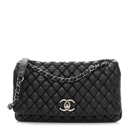 Chanel Iridescent Calfskin Small New Bubble Quilt Flap Black 1 of 10
