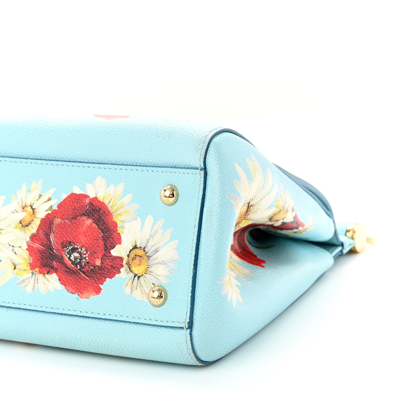 Dolce & Gabbana Dauphine St.Giap Papaveri Print Medium Miss Sicily Satchel Celeste 9 of 10