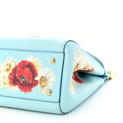 Dolce & Gabbana Dauphine St.Giap Papaveri Print Medium Miss Sicily Satchel Celeste 9 of 10