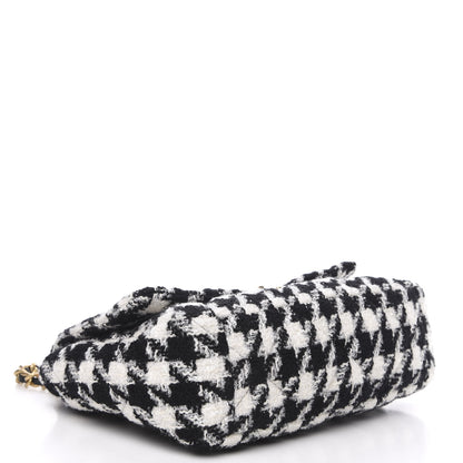 Chanel Tweed Quilted Maxi 19 Flap Black Ecru White 5 of 11