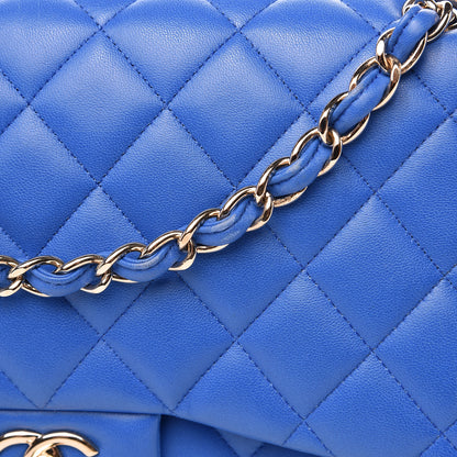 Chanel Lambskin Quilted Jumbo Double Flap Blue 15 of 15