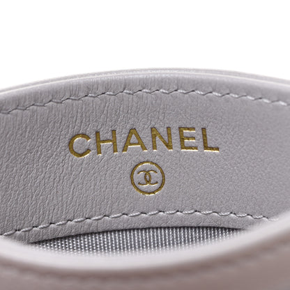 Chanel Lambskin Quilted Chanel 19 Card Holder Grey 6 of 9