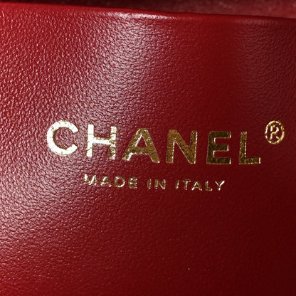 Chanel Calfskin Crocodile Embossed Turn Around Mini Flap Burgundy 6 of 10