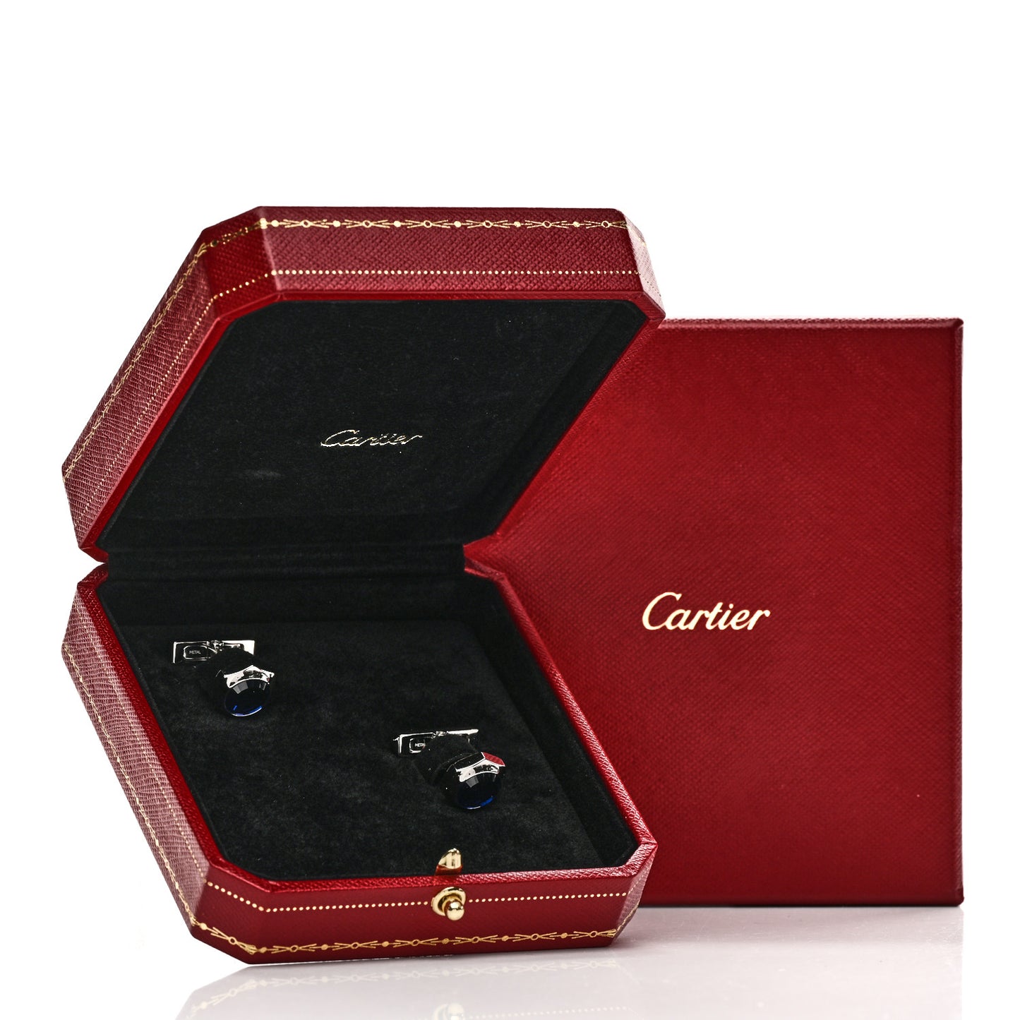 Palladium Sterling Silver Blue Spinel R De Cartier Biplane Cufflinks