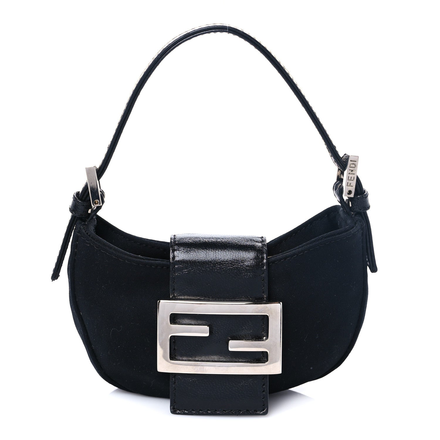 Fendi Canvas Mini Half Moon Baguette Black 1 of 5
