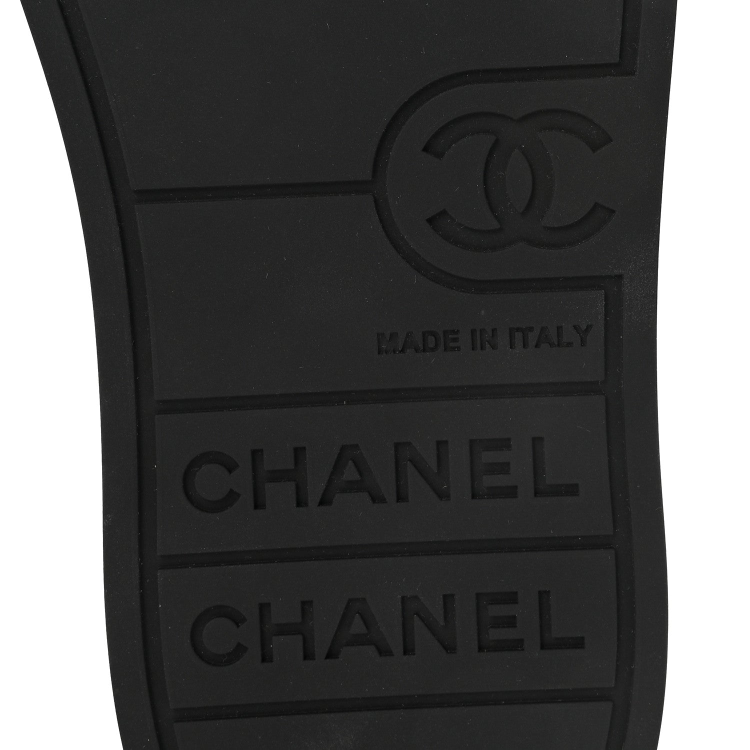 Chanel Lambskin Printed Logo Sneakers 37.5 Black 7 of 10