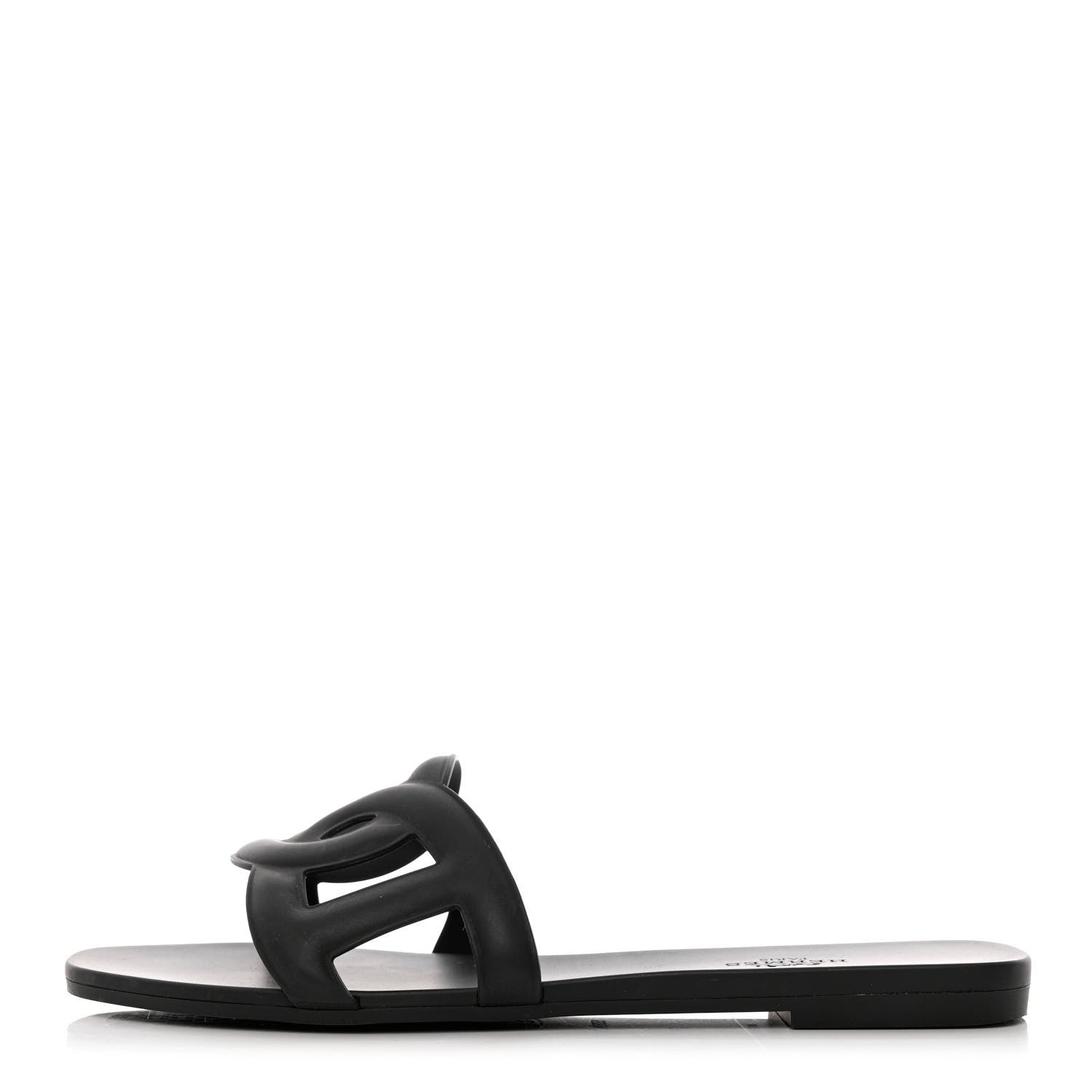 Hermes Rubber Aloha Sandals 37 Black 1 of 8