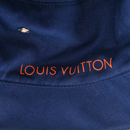 Louis Vuitton Monogram Denim Transformable Bob Bucket Hat 58 Blue Orange 8 of 8