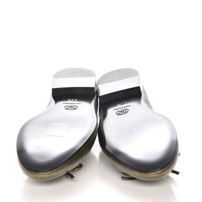 Chanel Metallic Calfskin Cap Toe CC Ballerina Flats 36.5 Gold 5 of 9