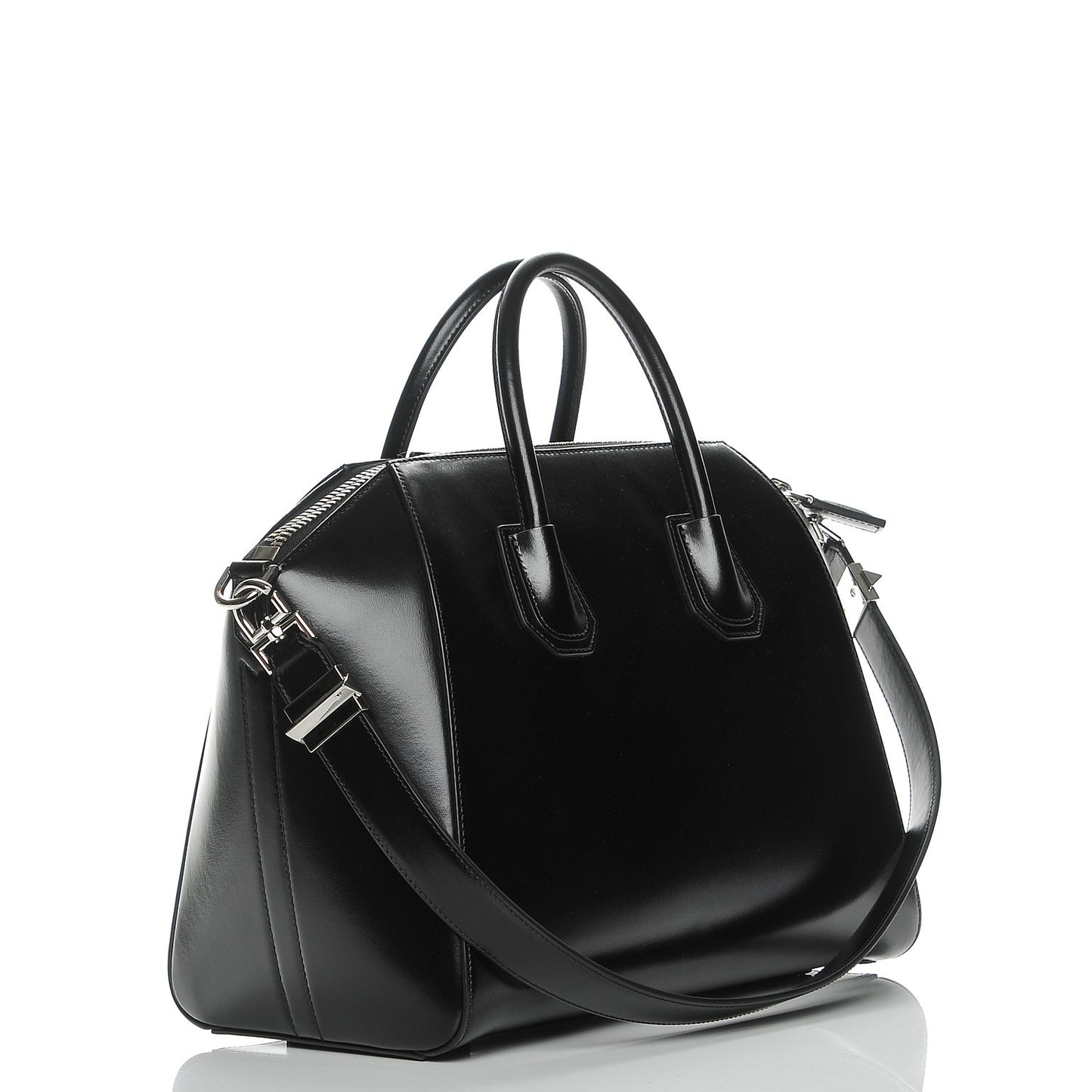 Shiny Lord Calfskin Medium Antigona Black