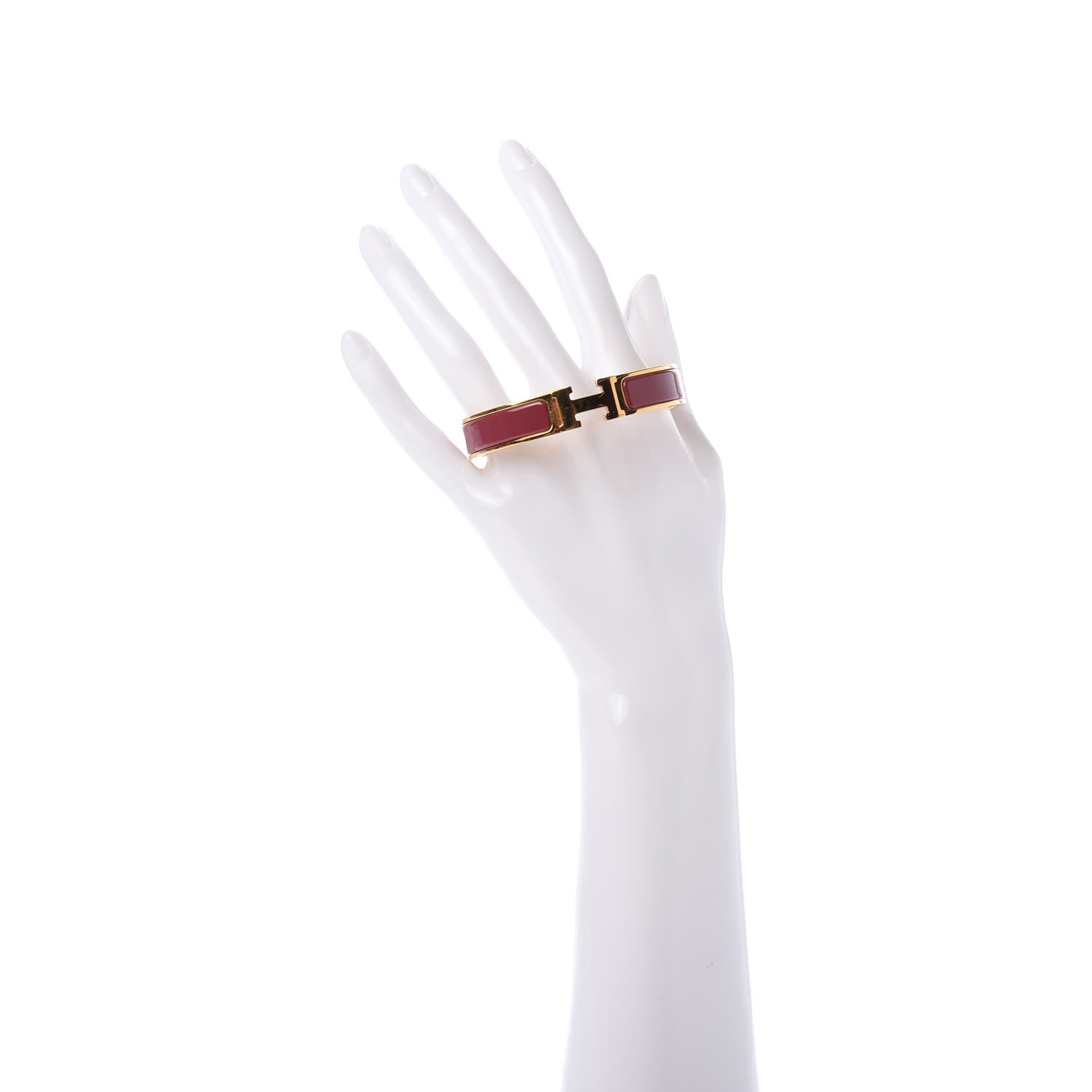 Hermes Enamel Narrow Clic Clac H Bracelet GM Rouge 2 of 6