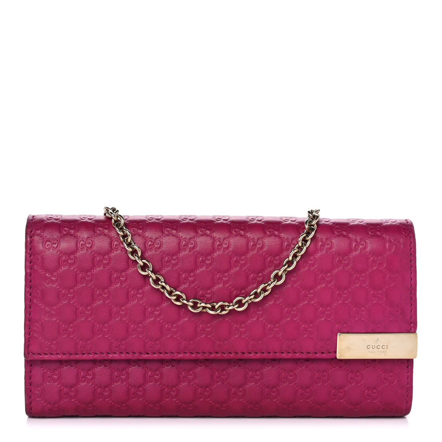 Soft Microguccissima Dice Chain Wallet Bright Bouganville