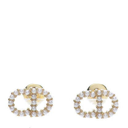 Christian Dior Pearl Clair D Lune Earrings Gold 1 of 4