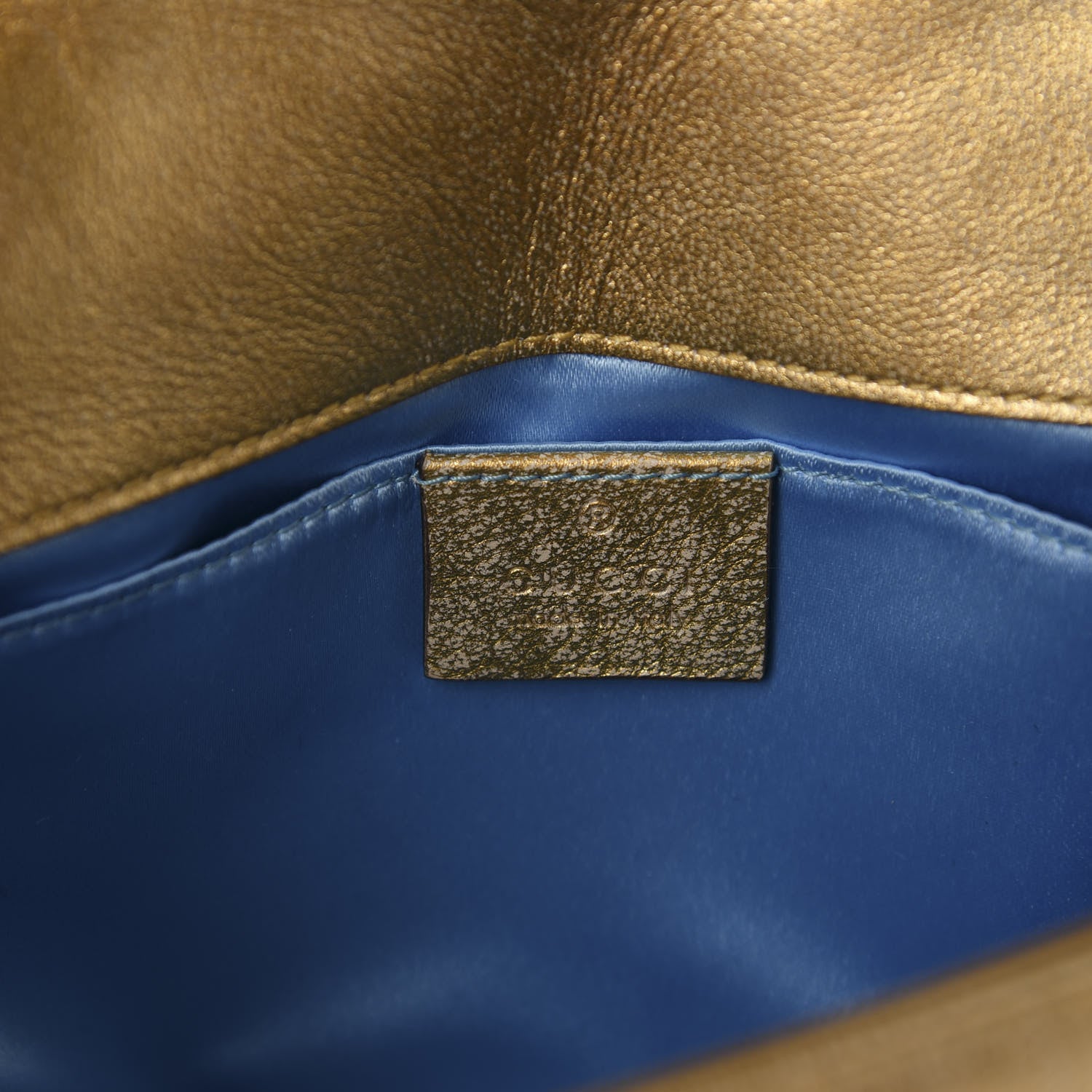 Gucci Metallic Calfskin Matelasse Mini GG Marmont Shoulder Bag Gold Pink 9 of 11