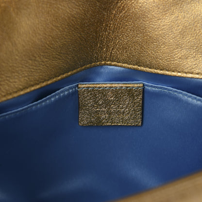 Gucci Metallic Calfskin Matelasse Mini GG Marmont Shoulder Bag Gold Pink 9 of 11