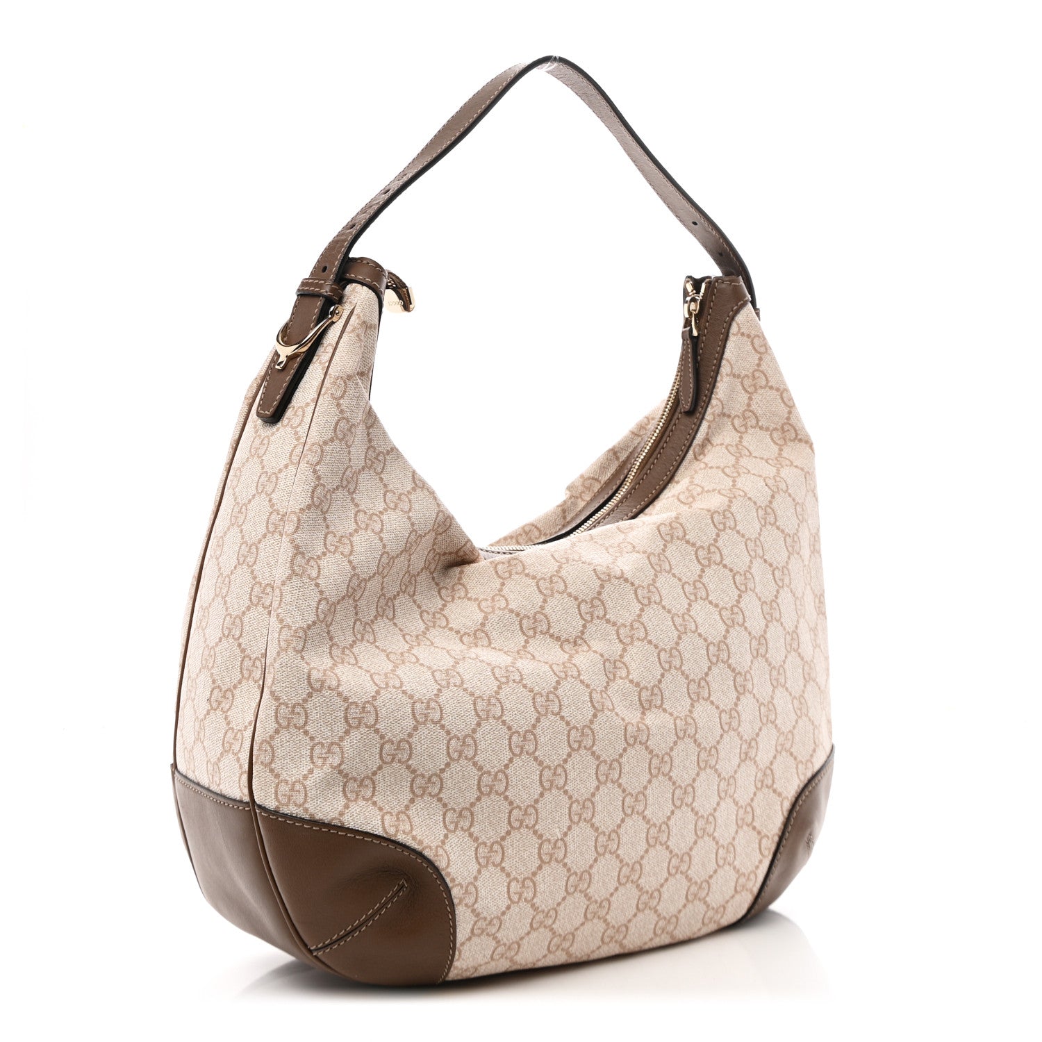 Gucci GG Supreme Monogram Margaux Calfskin Medium Nice Hobo New Mystic White Beige Brown 3 of 11