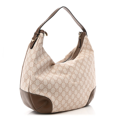 Gucci GG Supreme Monogram Margaux Calfskin Medium Nice Hobo New Mystic White Beige Brown 3 of 11