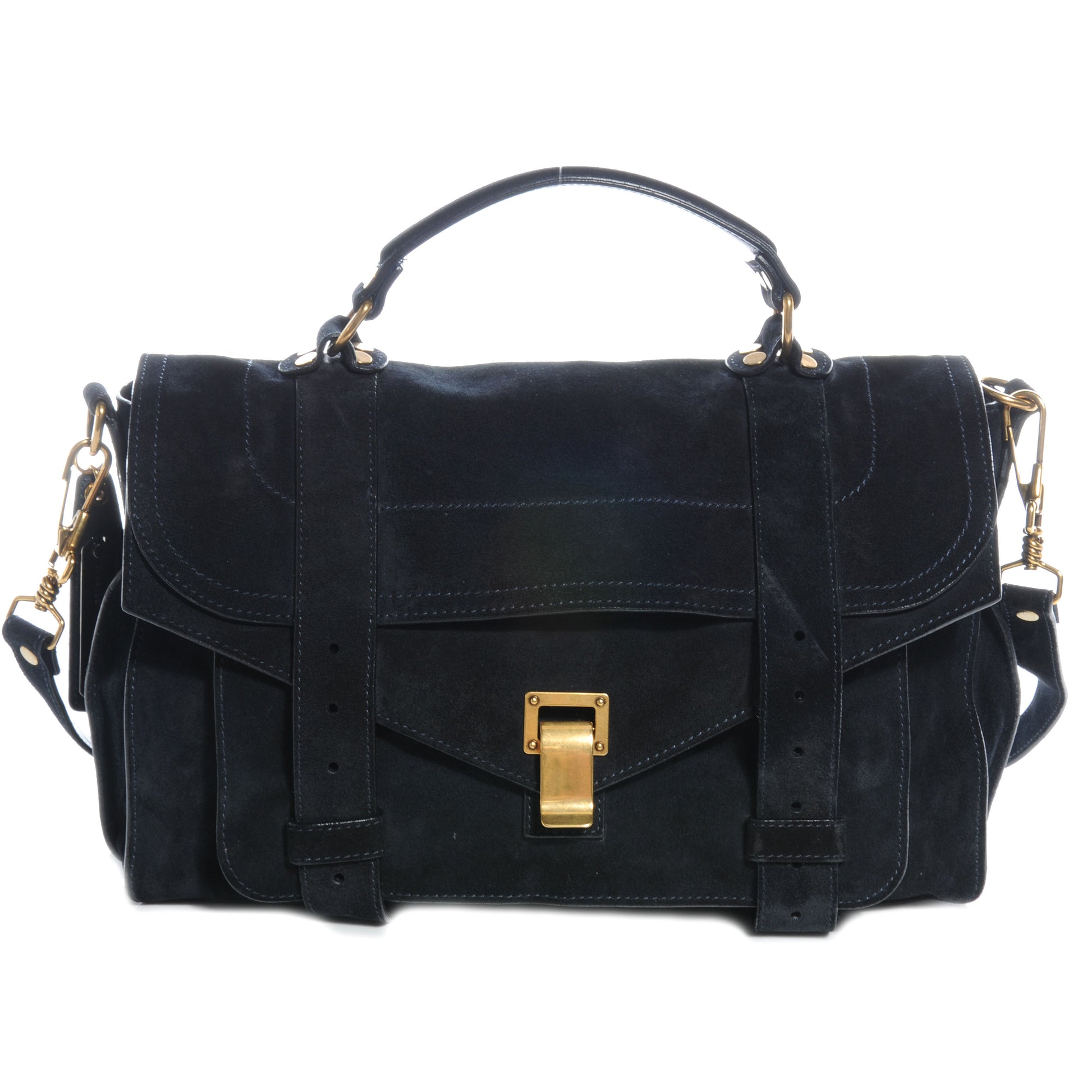 Proenza Schouler Suede PS1 Medium Satchel Navy 1 of 7