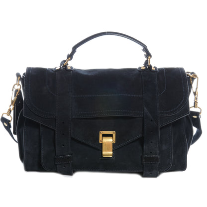 Proenza Schouler Suede PS1 Medium Satchel Navy 1 of 7