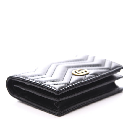 Gucci Calfskin Matelasse GG Marmont Card Case Wallet Black 7 of 8