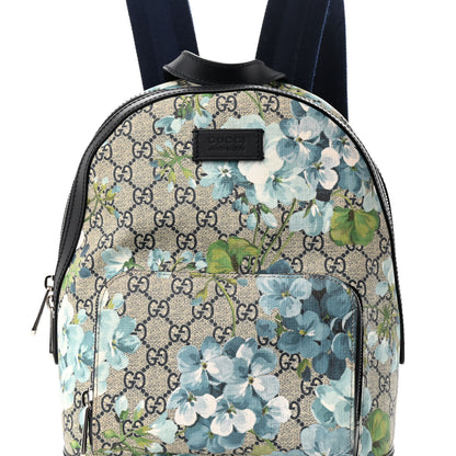 Gucci GG Supreme Monogram Blooms Small Day Backpack Blue 8 of 10