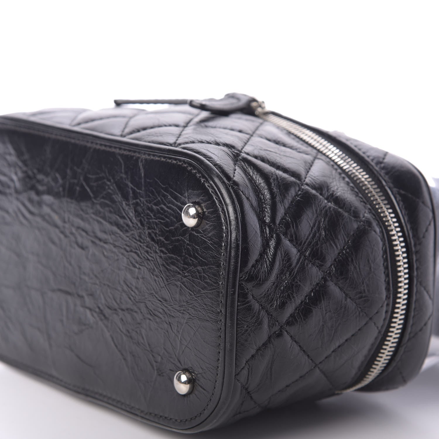 Chanel Crumpled Calfskin PVC Quilted Flap Black 6 of 7