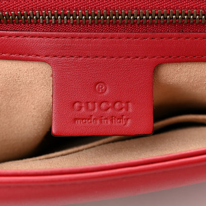 Gucci Calfskin Matelasse Medium GG Marmont Shoulder Bag Hibiscus Red 6 of 10