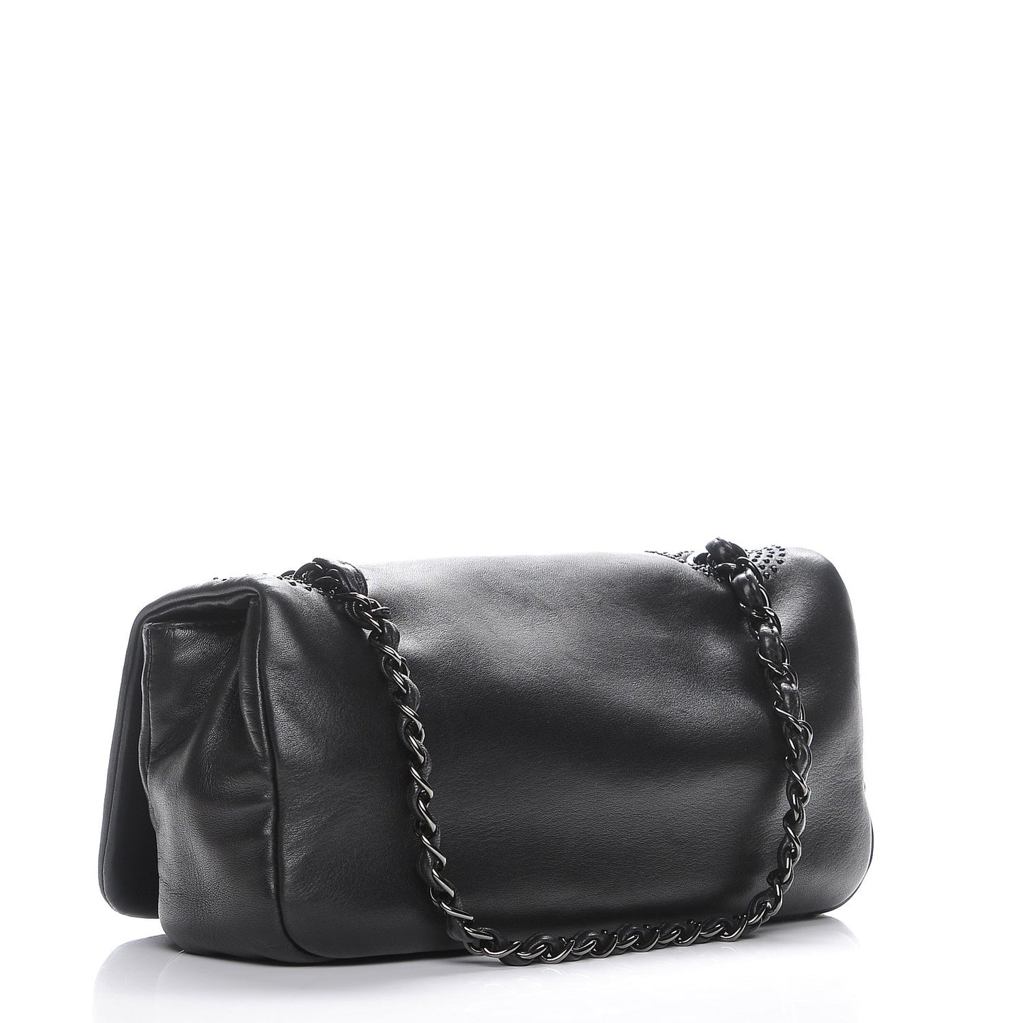 Lambskin Studded CC East West Flap Black