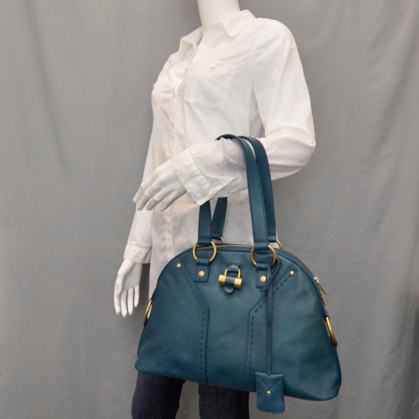 Leather Small Muse Turquoise