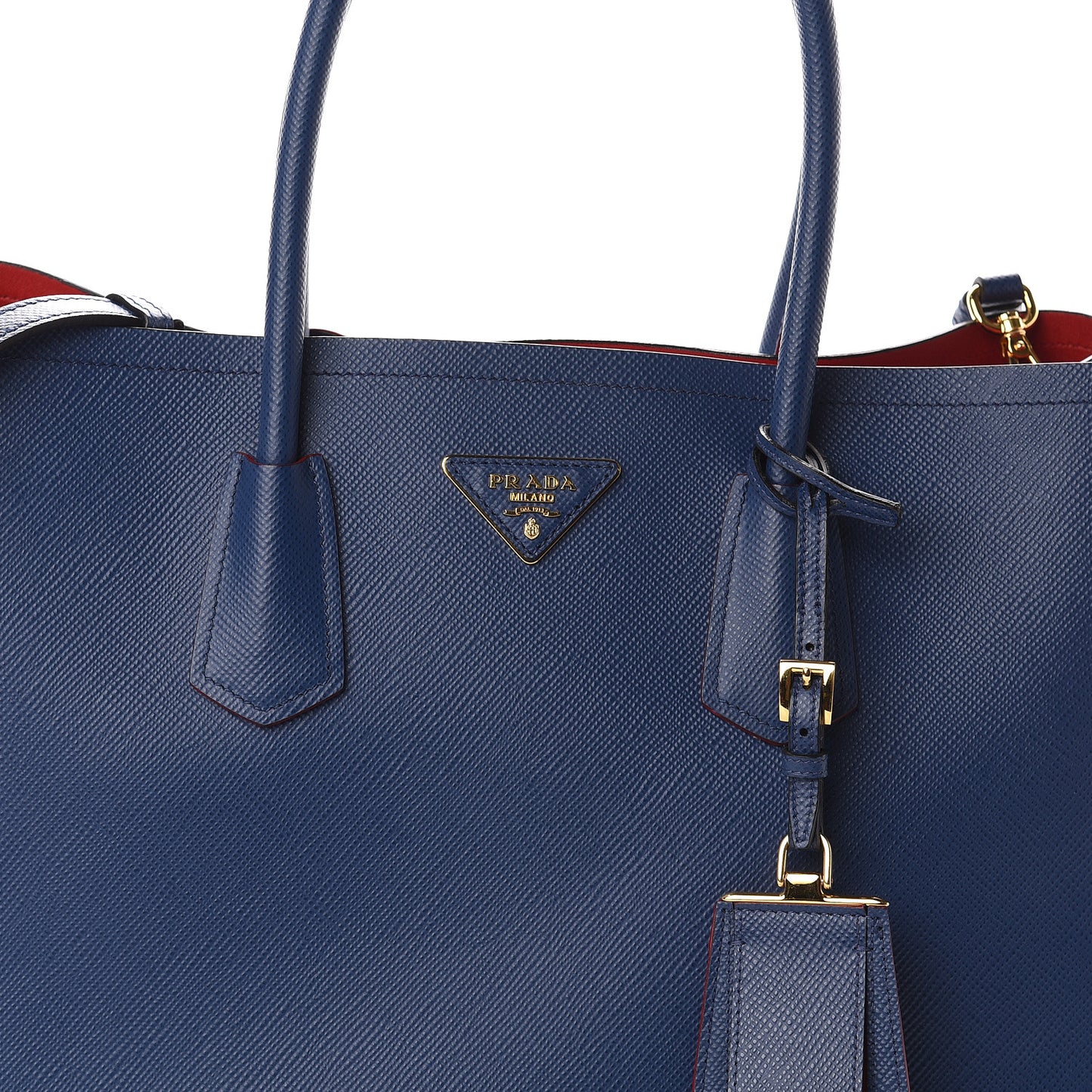 Saffiano Cuir Large Double Bag Bleuette