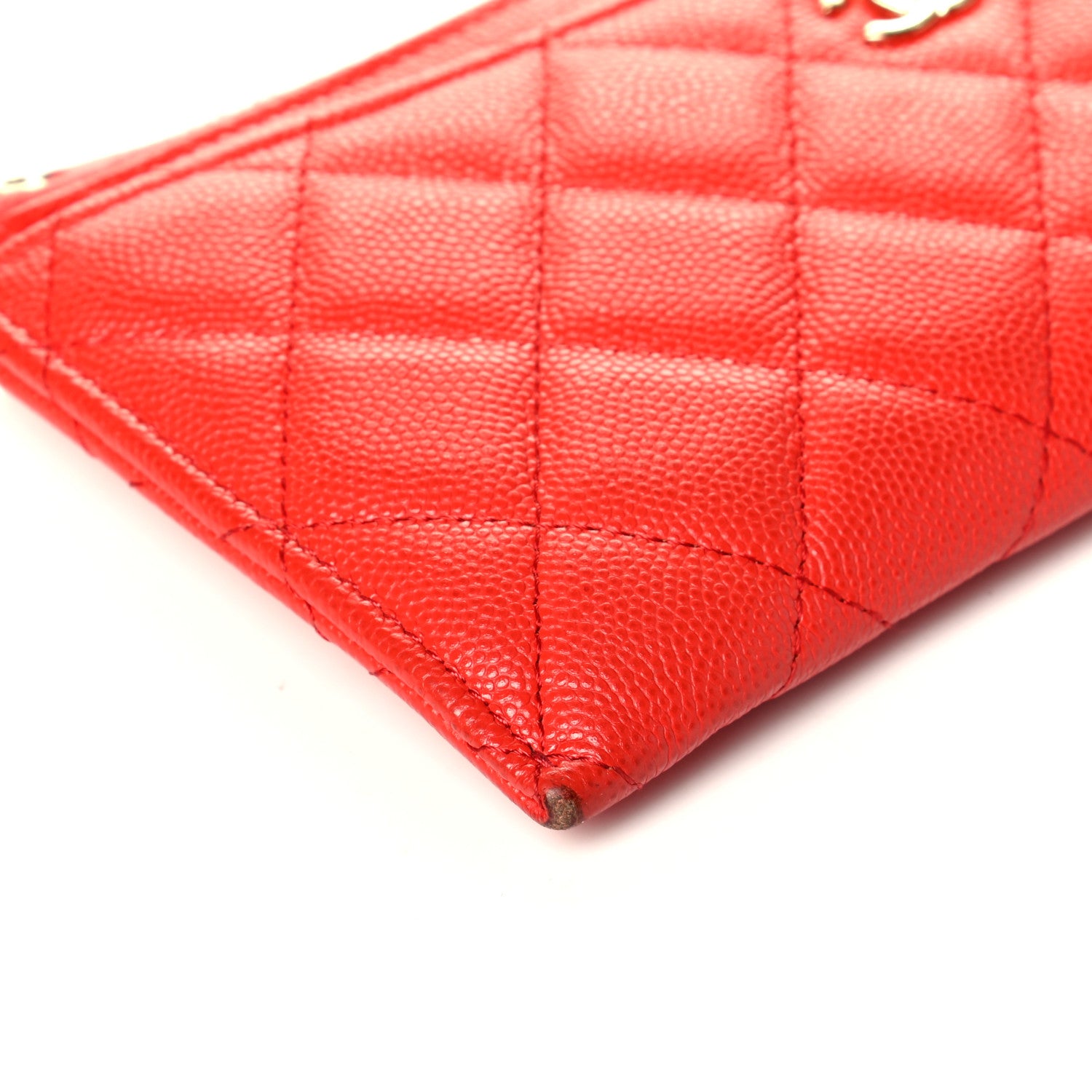 Chanel Caviar Quilted Classic Zip Pouch Red 5 of 7