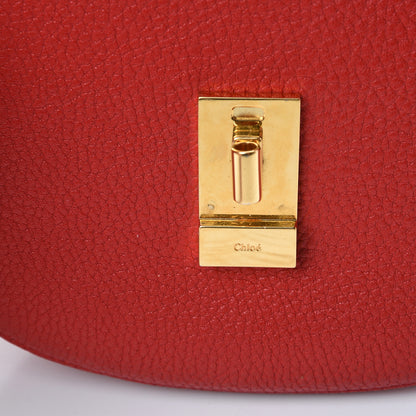 Chloe Grained Lambskin Mini Drew Shoulder Bag Plaid Red 7 of 12