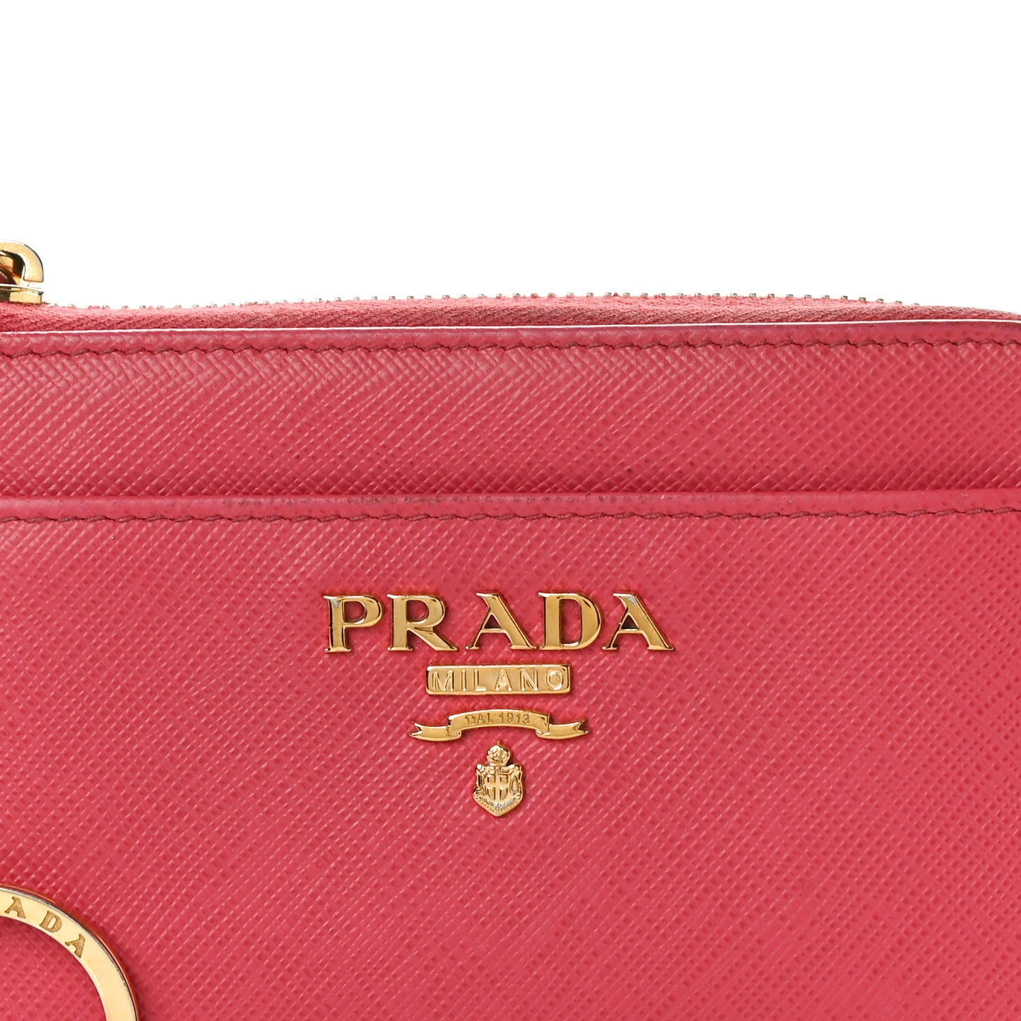 Saffiano Metal Zip Around Key Holder Peonia