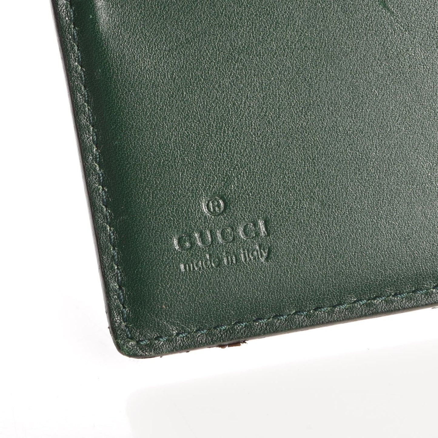 Crocodile Metal Bar French Flap Wallet Green