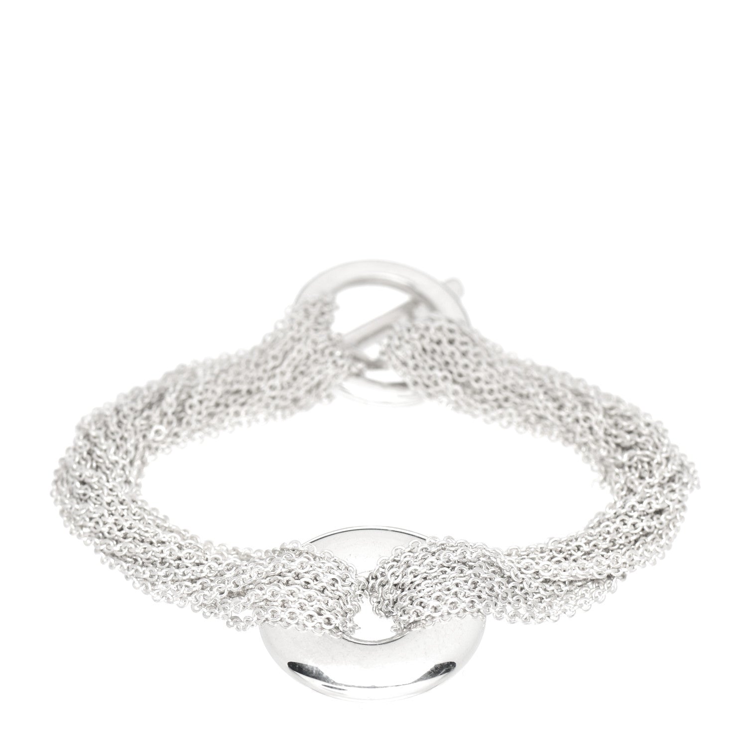 Tiffany Sterling Silver Multi-Chain Circle Toggle Bracelet 1 of 4