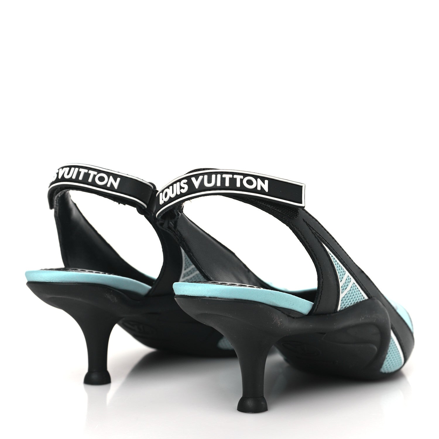 Louis Vuitton Calfskin Archlight Slingback Pumps 36 Black Blue 4 of 8