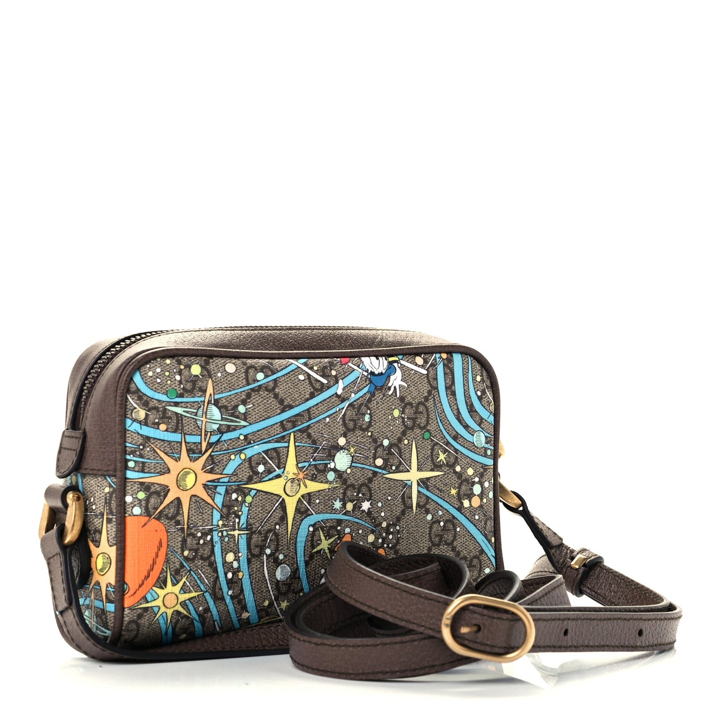 X DISNEY GG Supreme Monogram Donald Duck Interlocking G Shoulder Bag Beige Multicolor New Acero