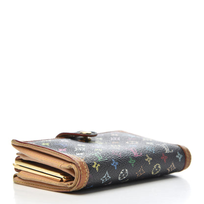 Louis Vuitton Monogram Multicolor French Purse Wallet Black 4 of 15