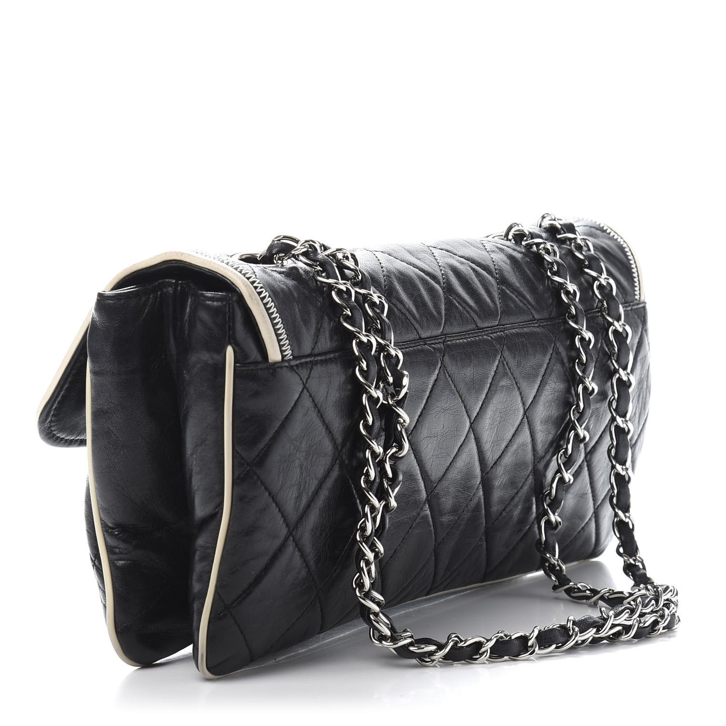 Lambskin East West Mademoiselle Flap Black