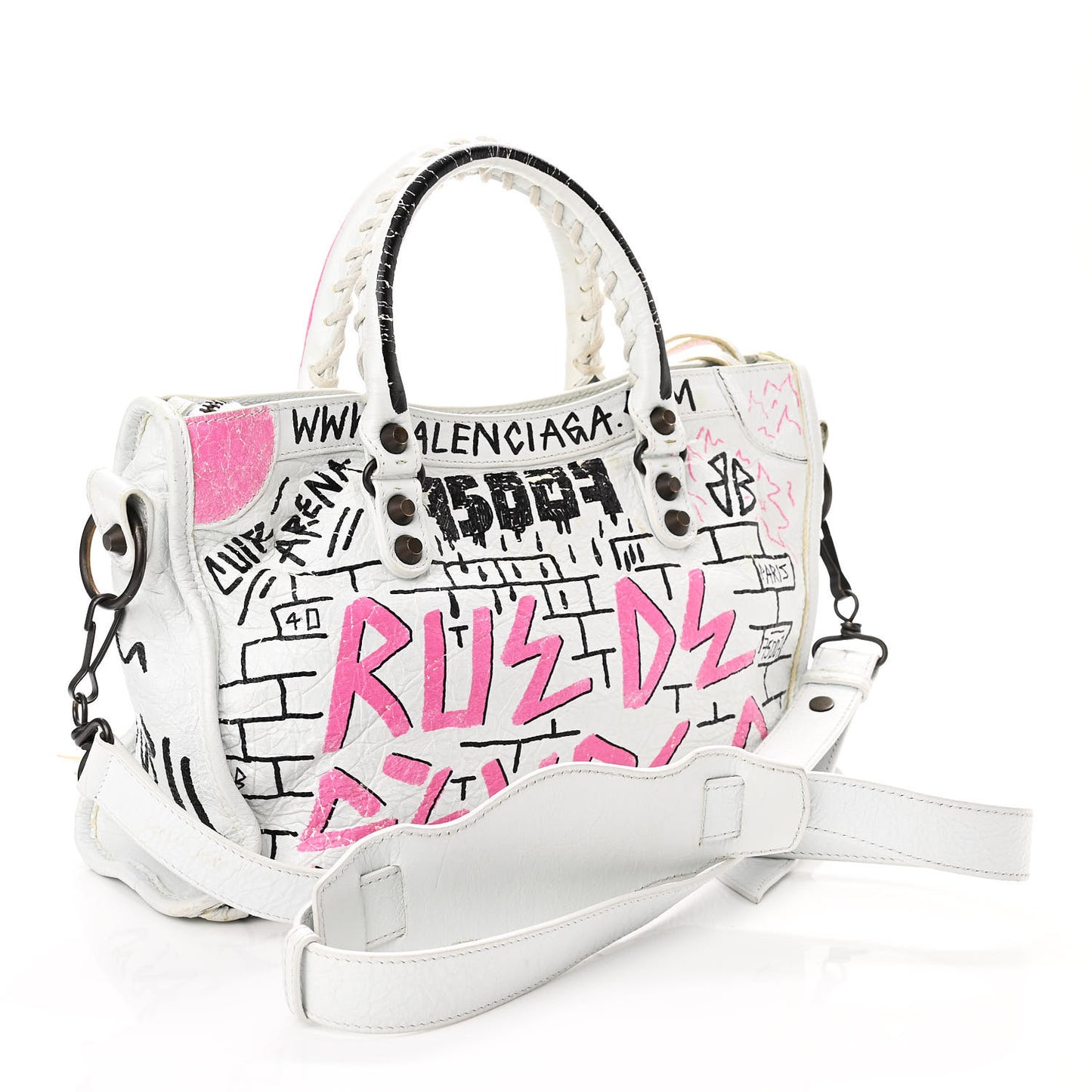 Agneau Graffiti All Over Classic Hardware S City White Multicolor