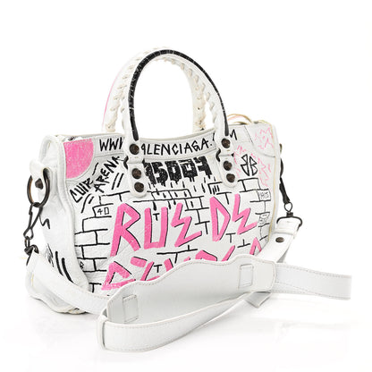 Balenciaga Agneau Graffiti All Over Classic Hardware S City White Multicolor 3 of 12