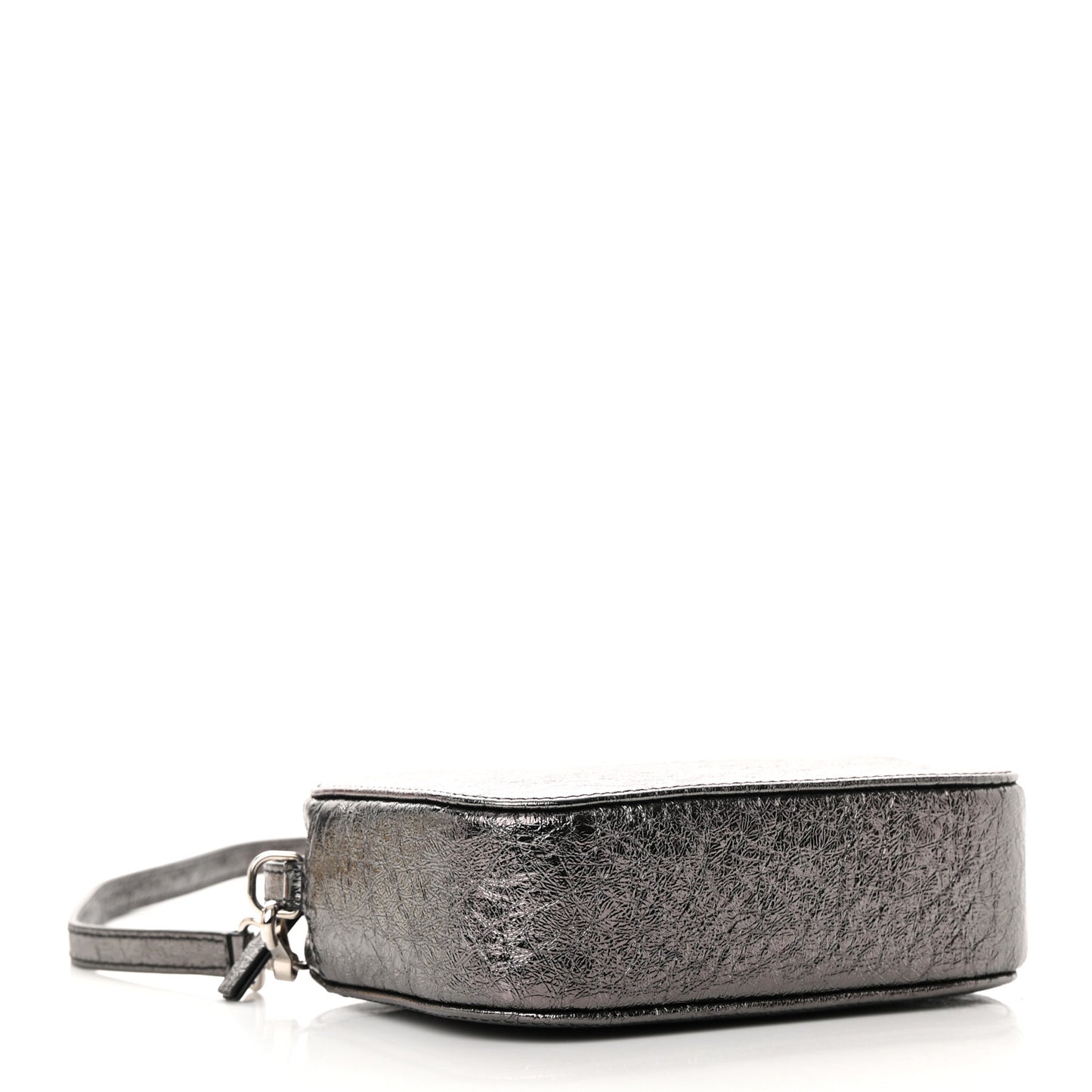 Metallic Textured Calfskin XS Everyday Camera Bag with Handle Black