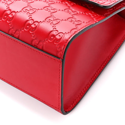 Gucci Guccissima Medium Padlock Shoulder Bag Hibiscus Red 13 of 14