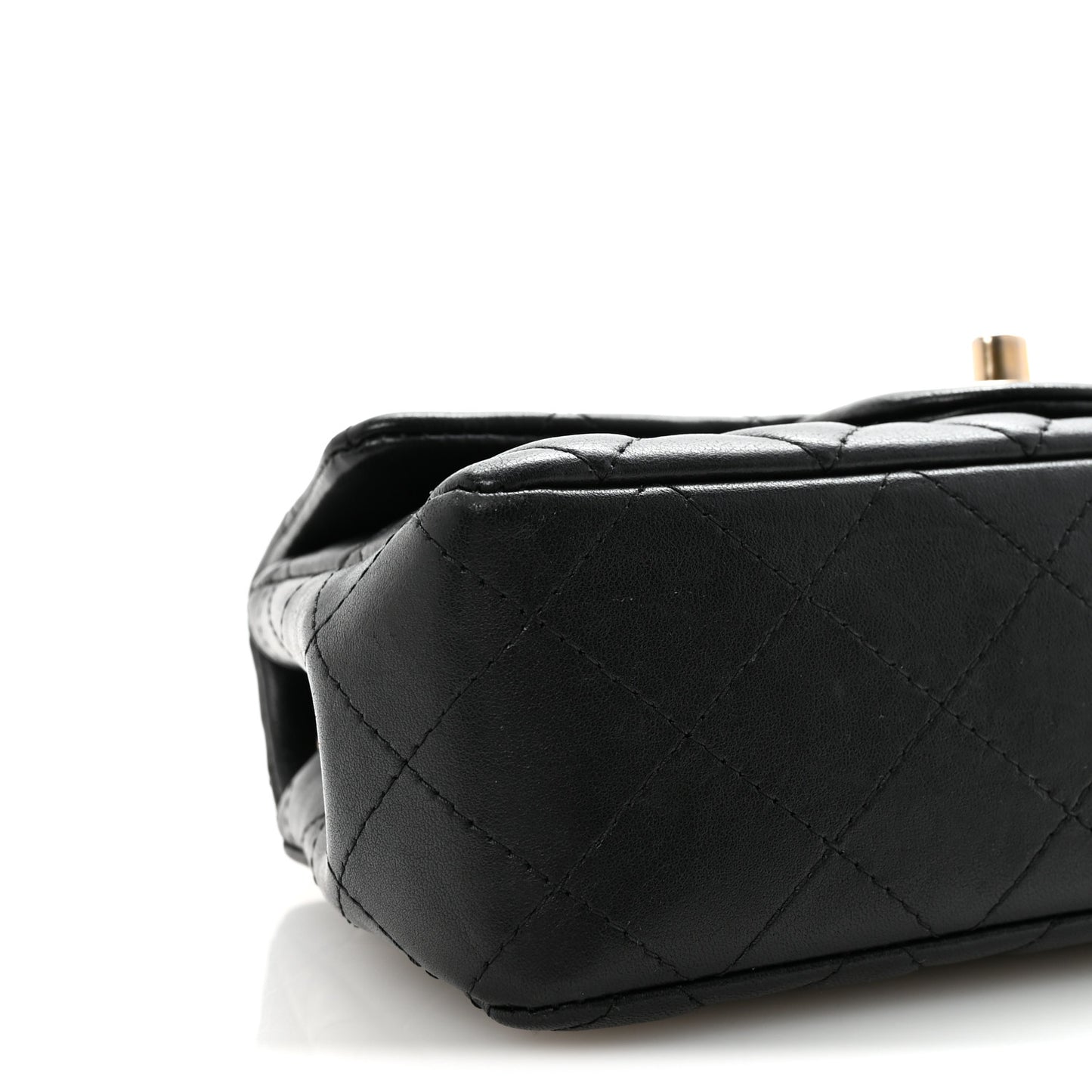 Lambskin Quilted Mini Rectangular Flap Black