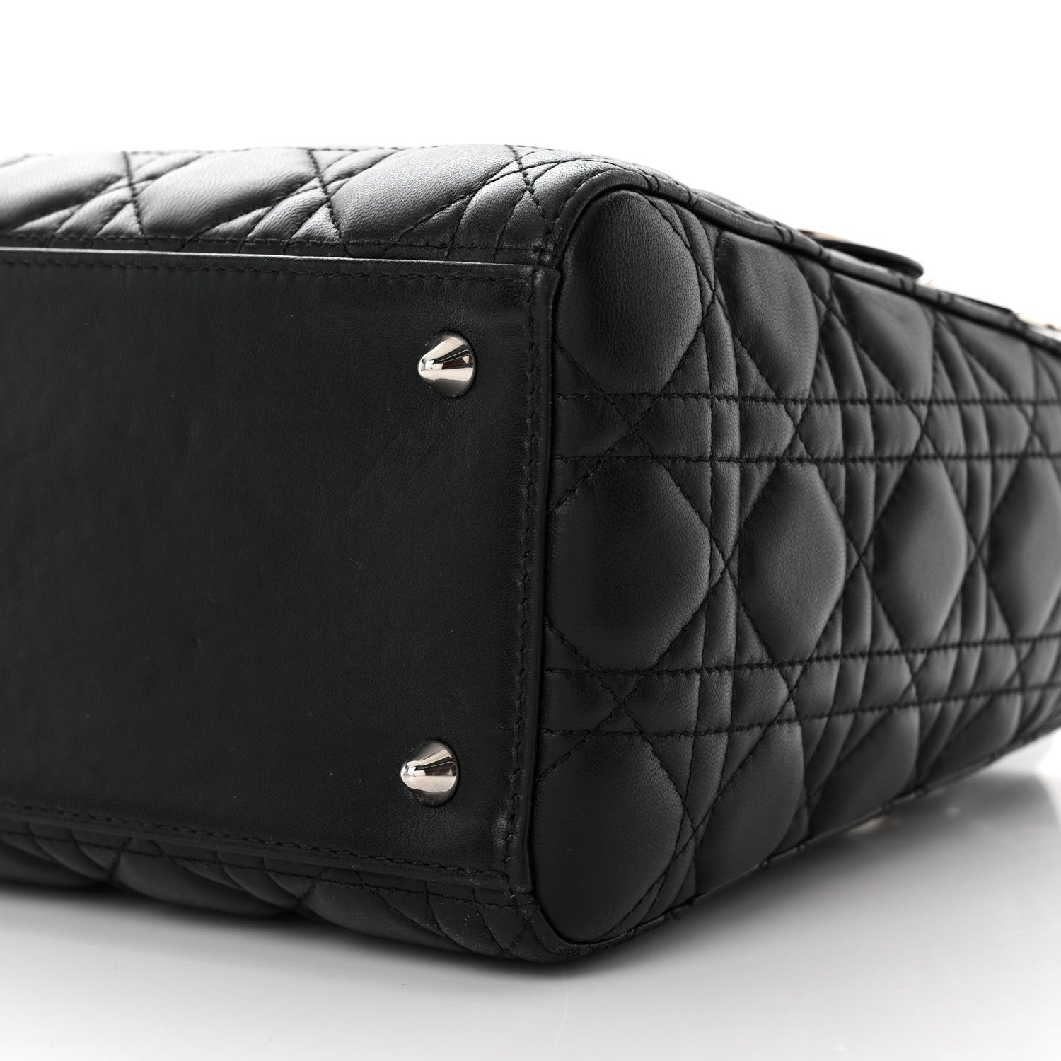 Christian Dior Lambskin Cannage Medium Lady Dior Black 10 of 10
