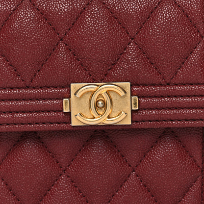 Chanel Caviar Quilted Compact Boy Wallet Burgundy 9 of 9