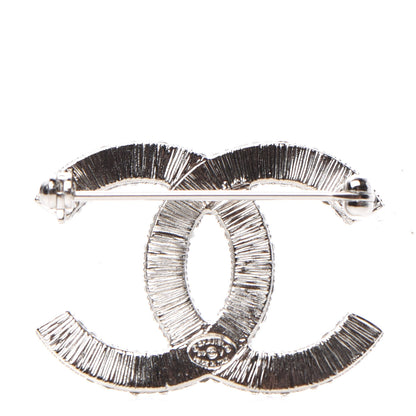 Chanel Crystal CC Brooch Silver 3 of 4