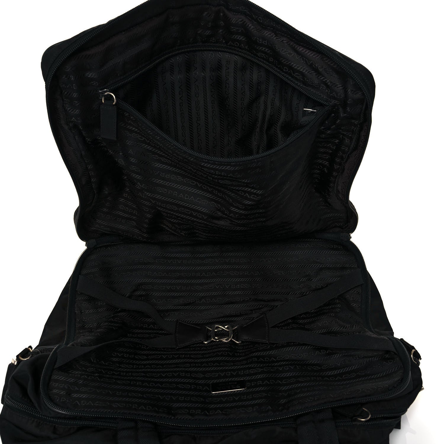 Prada Tessuto Nylon Viaggio Travel Bag Black 6 of 19