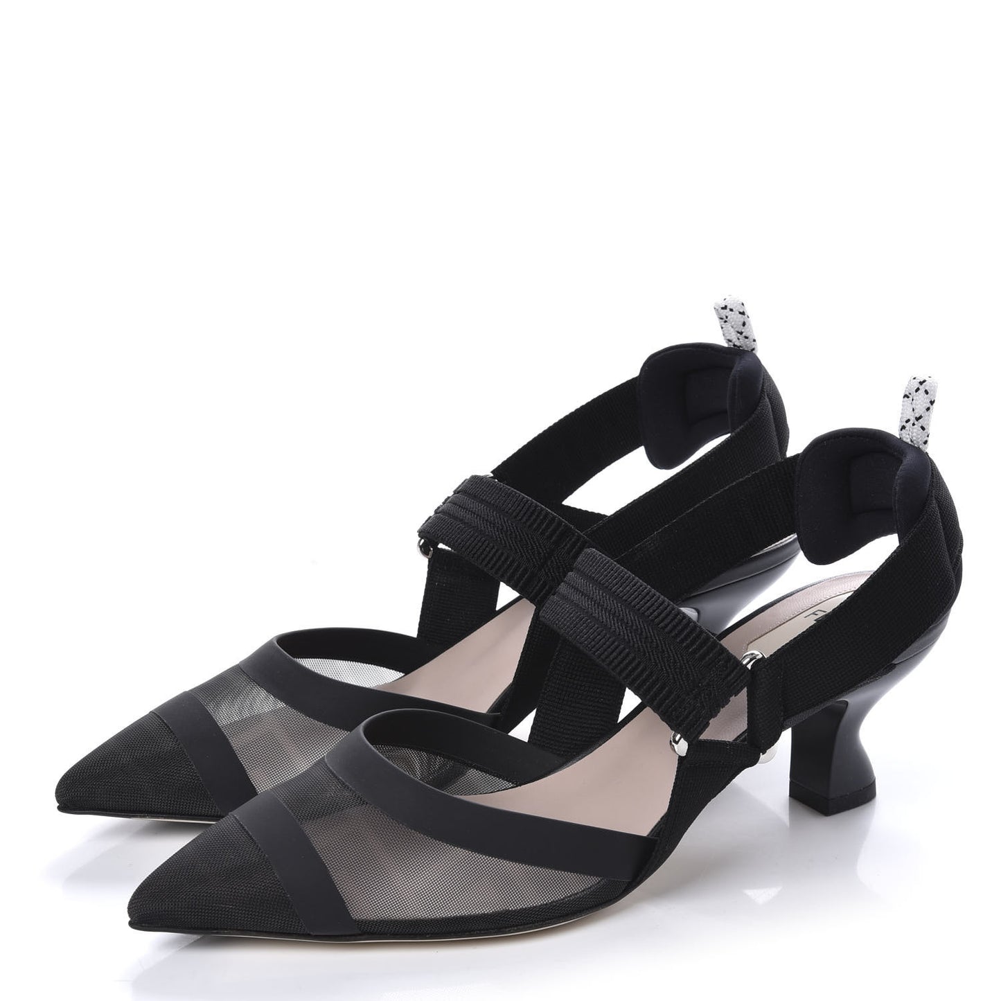 Technical Mesh FF Colibri 55mm Slingback Pumps 37 Black