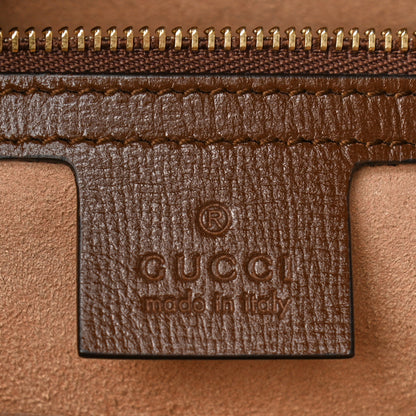 Gucci GG Supreme Monogram Azalea Calfskin Web Small Jackie 1961 Hobo Beige Ebony Brown Sugar 6 of 11